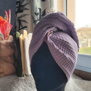 Turban de bain réversible