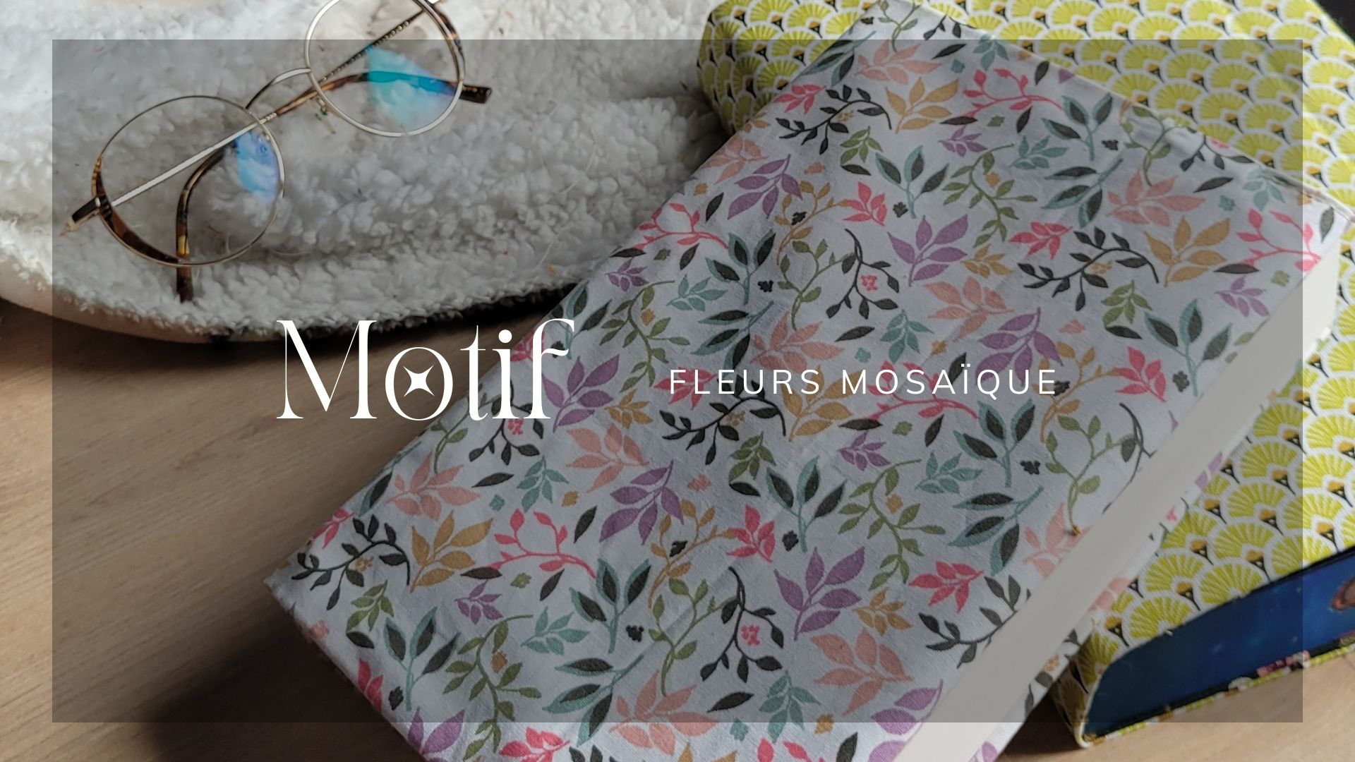 Tissu coton - motif fleuri mosaïque
