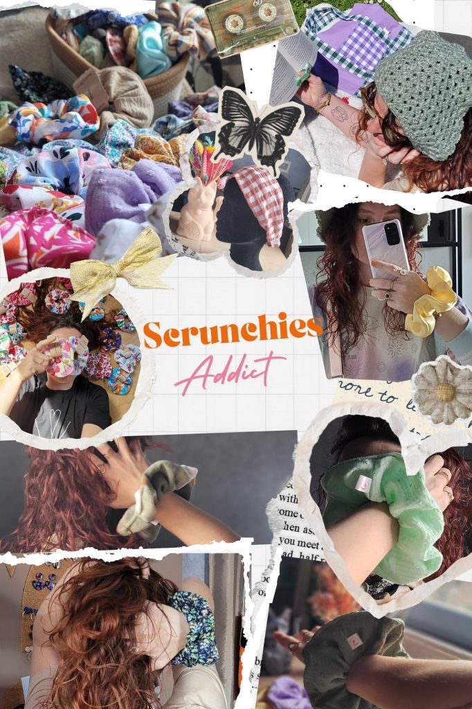Scrunchies en tissu pour éviter d'abimer les cheveux. Fait main en France avec des tissu Oeko-Tex