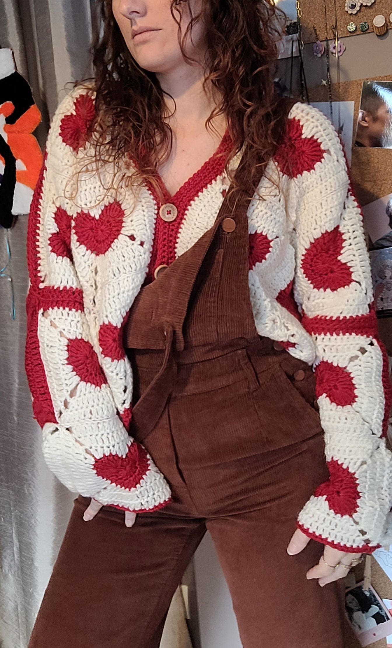 Cardigan femme - motif coeur – Image 2